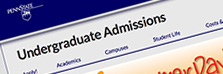 Penn State Admissions site interface